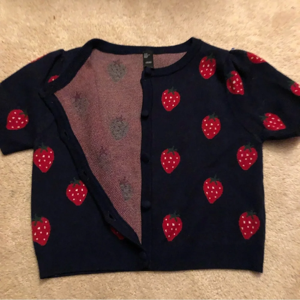 NWOT Strawberry Cardigan - Picture 3 of 4